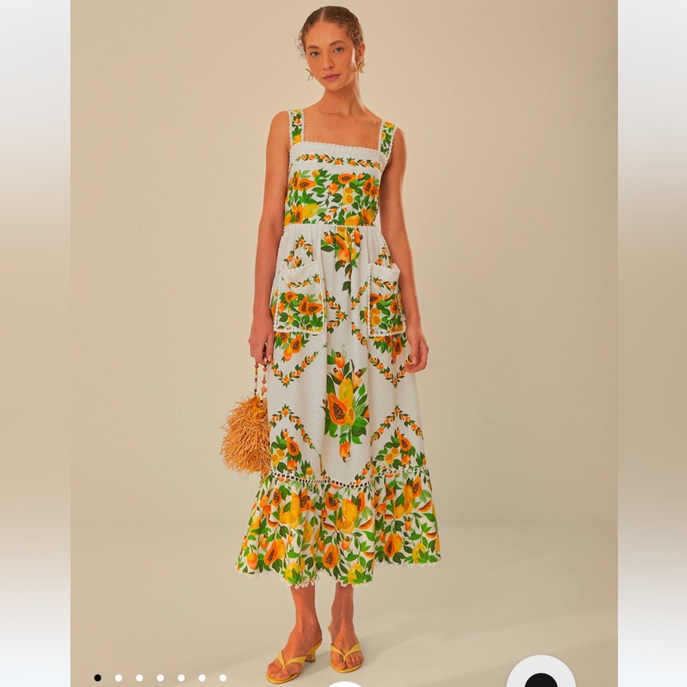 NWT FARM Rio linen dress